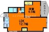 カサグランデ鹿田町 1LDKの間取り