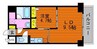 ハアラン表町 1LDKの間取り