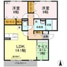 フェリス高柳　Ａ棟 2LDKの間取り
