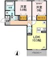 メゾンＯＴＣ 2LDKの間取り