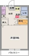 チェリーテラス 1Kの間取り