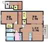 エルメゾン撫川 2LDKの間取り
