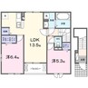 マルカ今保 2LDKの間取り