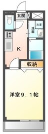 シャイン・ヴェルジェ 1Kの間取り
