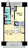 アルファステイツ大学病院通り 1LDKの間取り