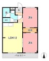 虫明第ニマンション 2LDKの間取り