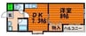 ESPACE国体町 1DKの間取り