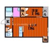 ラ・ヴィータ高屋六番館 1LDKの間取り