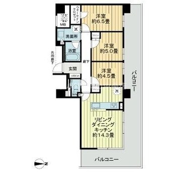 間取図 ライオンズタワー岡山千日前