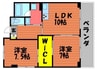 ハアラン御南 2LDKの間取り