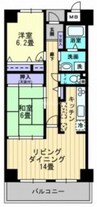 サーパス鹿田 2LDKの間取り