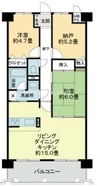 ライオンズマンション野田公園 2LDK+Sの間取り