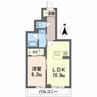 ベレオガーデンズ北方Ⅱ 1LDKの間取り