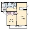 カーサ・陶ノ藏　弐番館 1LDKの間取り