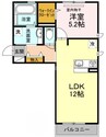 グランド　ソレイユ　A棟 1LDKの間取り