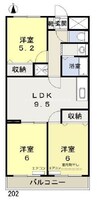 サニーコスモ 3LDKの間取り