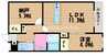 ルピナス福島 1LDK+Sの間取り