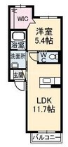 ロアシス・ド・花尻 1LDKの間取り