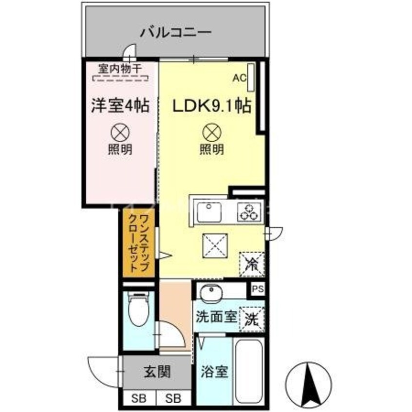 間取図 D-ROOM大元駅前