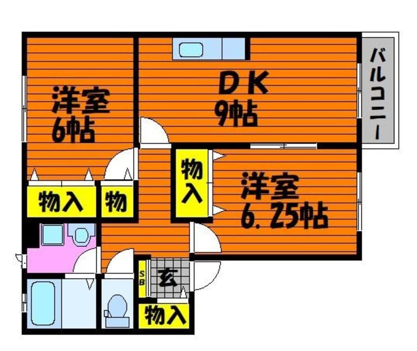 間取図 コーポラス板野　Ｂ