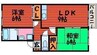 クレールメゾンB 2LDKの間取り
