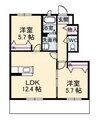 シエロ　セレーノ　Ａ棟 2LDKの間取り
