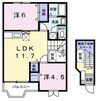 ベルデュール　Ｂ 2LDKの間取り