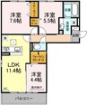 ゼンティール川崎地 3LDKの間取り