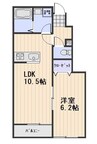 エクセレンス西花尻 1LDKの間取り