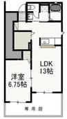 ラ・ベルデューラⅢB 1LDKの間取り
