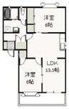 ドミ・アゼリアⅡ　Ｃ 2LDKの間取り