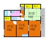 ドリームタウンⅡバンビ 3DKの間取り