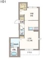 シャーメゾンGrand七日市 1LDKの間取り