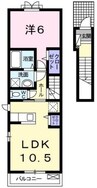パレス旭本町 1LDKの間取り