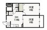 メゾンサンセール 2DKの間取り