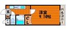エクセル難波Ⅱ 1Kの間取り