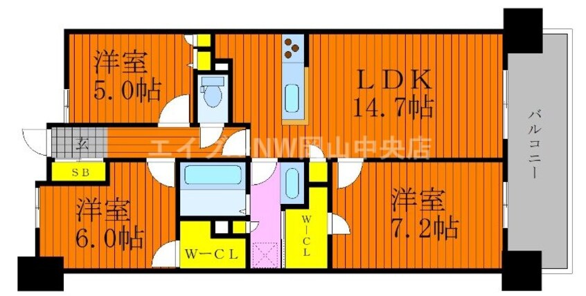 間取図 ロイヤルガーデン大元駅前