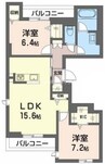 グランプレイス 2LDKの間取り