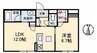 グレースヴィラ西崎 1LDKの間取り