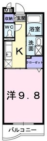 ハピーライフ平田 1Kの間取り