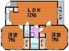 ルグラン関　Ｂ棟 2LDKの間取り
