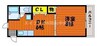 アーバンハウス東島田 1DKの間取り