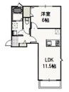 白林 1LDKの間取り