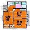 コーポ雅 2DKの間取り