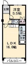 石関マンション 1LDKの間取り