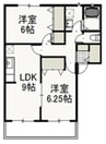 クリスタルパレスＣ棟 2LDKの間取り