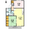 エトワール津島　Ｂ棟 2LDKの間取り