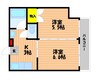 エルヴェ大元 2Kの間取り