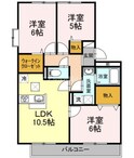 ハイカムールウエストリバー A棟の間取図