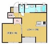 プティーシュシュ雄町 1LDKの間取り